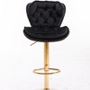 DSVIMOY Counter and Bar Stool Set of 2 Swivel Height Adjustable Velvet with Chrome Footrest for Kitchen Pub, Black, 24"*18.02"*18.86" - 2 of 4