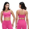 NPolar "Women’s Padded Strap Sports Bra, Square Neck Fitness Tank Top with Removable Pads for Gym & Yoga" Medium Pink - 3 of 4