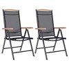 Garden Chair Set of 2 Black Powder-coated aluminum, textilene vidaXL - 2 of 4