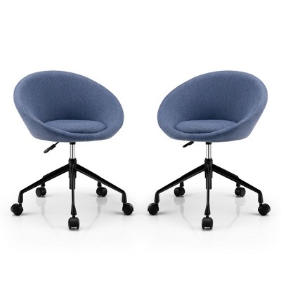 Tangkula Set of 2 Swivel Home Office Chair Adjustable Accent Chair w/ Flexible Casters