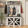 Buenhomino 4 in 1 Hall Tree Coat Rack Versatile Entryway Storage Bench Shoe Cabinet with 7 Hooks, Cubbies and Shelves,Antique White - 2 of 4