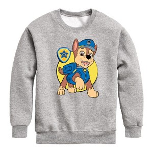 Boys' - Paw Patrol - Chase Sketch Graphic Long Sleeve Fleece Sweatshirt - 1 of 4