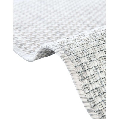 Light Gray Synthetic 9' x 12' Outdoor Rectangular Rug