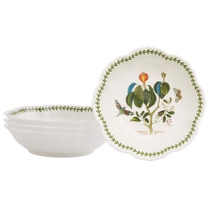Portmeirion Botanic Garden Lotus Blossom Bowl, Set of 4 - Manchineel Tree Motif, 9" Porcelain Bowls, Microwave & Dishwasher Safe Botanical Tableware - 1 of 4