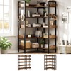 ODK Corner Bookshelf, 5-Tier Bookshelves with 4 Hooks, Convertible Bookshelf, Industrial Wooden Bookcase with Open Shelves for Home Office - 4 of 4