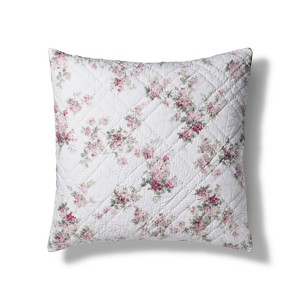 White Blooming Blossoms Pillow Sham (Euro) - Simply Shabby Chic , Pink