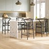 FURNIinspire Dining Chair, Morden Style, Weave Counter Height Bar Stool for Kitchen Island and Dining Room, Black, 20"*17.5"*39.4" - 2 of 4