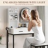 Adjustable Vanity Desk with Rotating Mirror and Storage Shelves, 2 Drawers & Stool, for Bedroom, Dressing Room - 4 of 4