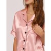 cheibear Women's Silky Satin Nightwear with Shorts Lounge Sleepwear Pajama Set - 4 of 4
