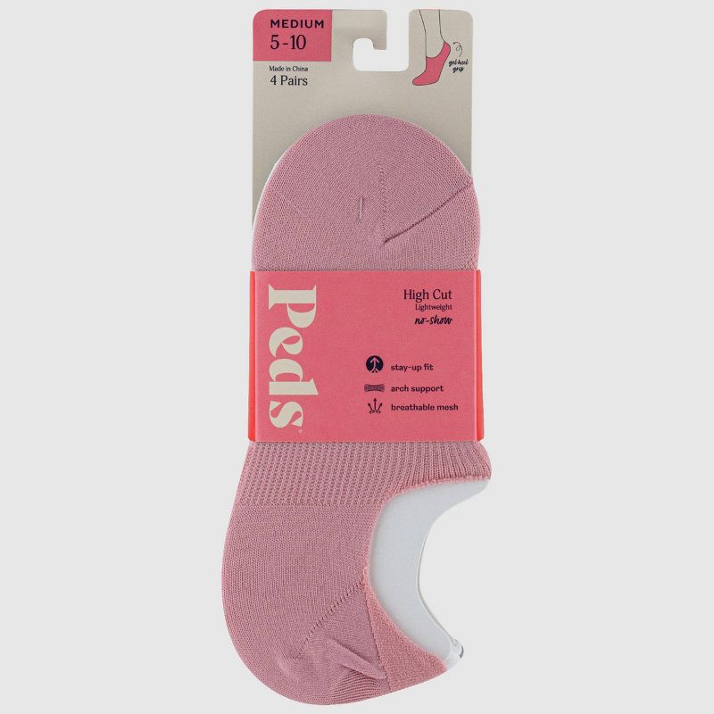 Peds Women's Sport Performance Hi-Cut Soft Nylon 4pk Liner Socks - 5-10, 3 of 5