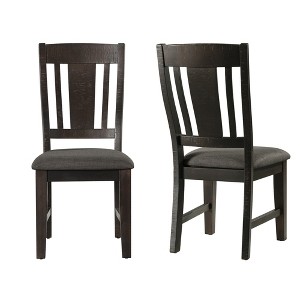 Set of 2 Cash Side Chair Set Dark Gray - Picket House Furnishings: Mid-Century Modern, Polyester Upholstery, Wood Frame - 1 of 4
