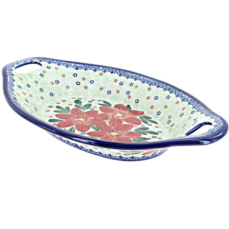 Blue Rose Polish Pottery 110 Zaklady Bread Tray with Handles, 1 of 3