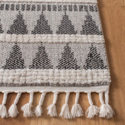 Marrakesh Ivory and Blue Hand-knotted Synthetic 8' x 10' Area Rug