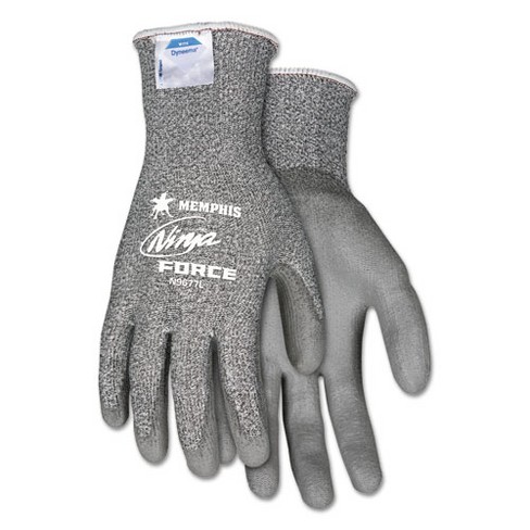 Mcr Safety Ninja Force Polyurethane Coated Gloves, Large, Gray, Pair :  Target