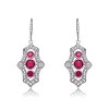 Guili Sterling Silver White Gold Plated Drop Earrings with Colored CZ, Elegant Leverback Design for a Classic and Sparkling Fashion Touch - 3 of 3