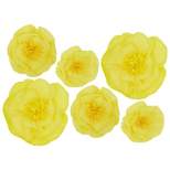 Okuna Outpost 6 Pieces 3D Flower Decor, Yellow Paper Wall Flowers for Baby Shower, Birthday Party