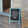 Emma and Oliver 48"x24" Rustic Vintage Double-Sided Folding Magnetic Chalkboard with 8 Chalk Markers, 10 Chalkboard Stencils and 2 Rustic Magnets - 2 of 4