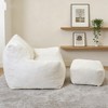 Hooseng Bean Bag Chair, Memory Foam Stuffed Lazy Sofa with Back and Footstool, Cozy Lounge Chair and Footrest Sets for Bedroom, Living Room - 2 of 4