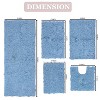 Bell Flower Collection Tufted Bath Rugs, Extra Soft and Absorbent, Non-Slip Bath Mats, Machine Washable Bathroom Mats, 5 Pcs Set with Runner, Sky Blue - 3 of 4