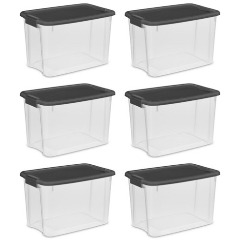 Sterilite 160 Quart Latching Stackable Bedroom Closet Playroom Wheeled Storage  Box Container Bin With Gray Lid And Clear Sides : Target