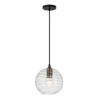 Hampton & Thyme 8" Wide Textured Pendant with Glass Shade
