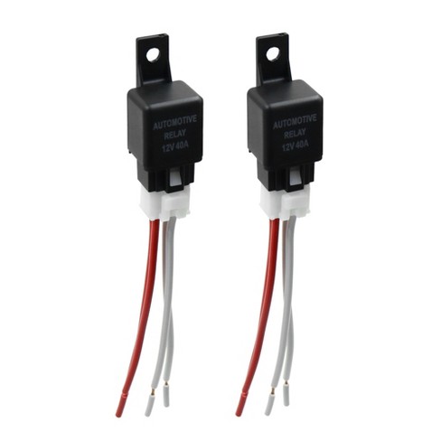 QitinDasen 5 Pezzi 4 Pin Auto Relè, 12V 40A SPST Veicolo Relè con Presa di Imbracatura e 14/16 AWG Precablato, per Automobilistico Camion Barca (Nero