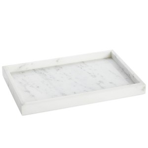 Juvale White Marble Vanity Bathroom Tray for Jewelry, Candles, Perfume (11.75 x 7.75 In) - 1 of 4