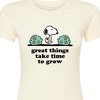 Women's - Peanuts - Great Things Take Time To Grow Fitted Graphic T-Shirt - 2 of 4