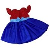 Striking Dress In Bright Red Blue Fits 18 Inch Girl Dolls Like American Girl Our Generation - 4 of 4