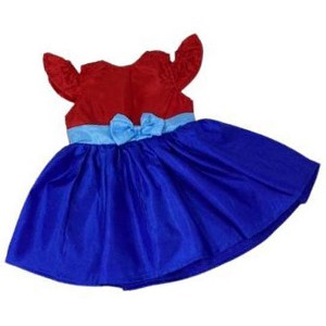 Striking Dress In Bright Red Blue Fits 18 Inch Girl Dolls Like American Girl Our Generation - 1 of 4