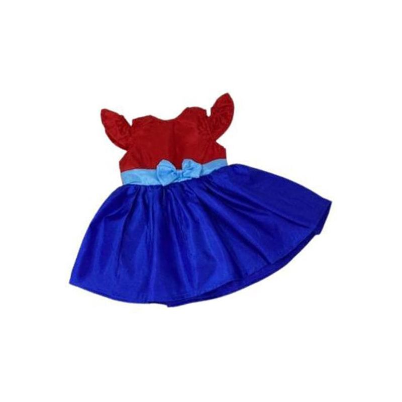 Striking Dress In Bright Red Blue Fits 18 Inch Girl Dolls Like American Girl Our Generation, 1 of 5