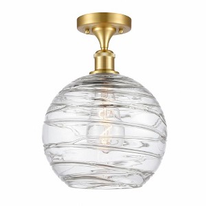 Athens Deco Swirl - 1 Light Semi-Flush Mount In Industrial Style-15 Inches Tall and 10 Inches Wide - 1 of 1