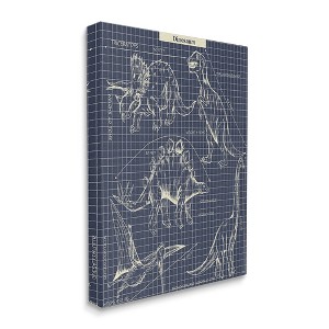 Stupell Industries Vintage Dinosaur Blueprints Dino Fact Graph - 1 of 4