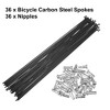 Unique Bargains 14G Bicycle Carbon Steel Spoke with Nipples Black 36 Pcs - 4 of 4