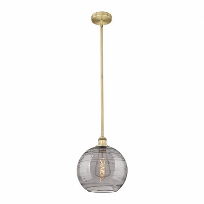 Athens Deco Swirl - 1 Light Stem Hung Mini Pendant In Industrial Style-12.88 Inches Tall and 12 Inches Wide