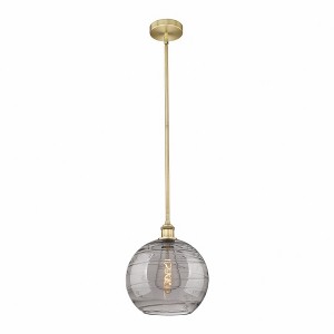 Athens Deco Swirl - 1 Light Stem Hung Mini Pendant In Industrial Style-12.88 Inches Tall and 12 Inches Wide - 1 of 1