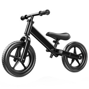 Itopfox Toddler Balance Bike for 2-5 Year Olds, No Pedal Toy Bike with Tool-Free Adjustment, Includes Custom Plate & 3 Stickers Black - 1 of 4