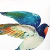 Embroidered Watercolor Bird Throw Pillow: Weather-Resistant, Zipper Closure - Edie@Home - 3 of 4