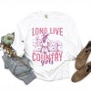 Long Live Country Girls Glitter - Womens Garment Dyed Long Sleeve Graphic T-Shirt - 3 of 4