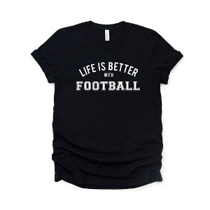 Simply Sage Market Women's Life Is Better With Football Short Sleeve Graphic Tee - 1 of 4