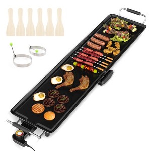 Costway 35" Extra Large electric Teppanyaki Grill with Adjustable Temperature Thermostats and Drip Tray - 1 of 4