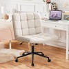NicBex Adjustable Office Chair with Wheels,Modern Armless Computer Chair with Lumbar Support,Swivel Linen Desk Chair for Adult,Student - 2 of 4