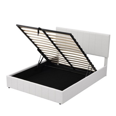 NicBex Queen/Full Size Upholstered Platform Bed with a Hydraulic Storage System for Adults