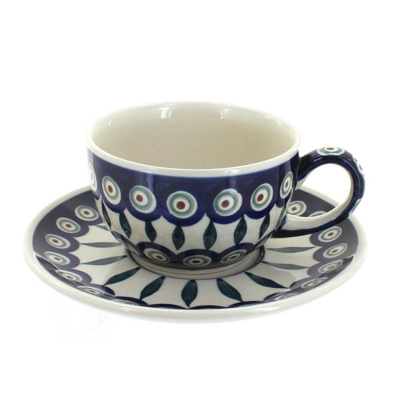 Blue Rose Polish Pottery 883-883 Zaklady Cup & Saucer, 1 of 2