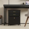 FUFU&GAGA Black Nightstand with Ample Storage - 3 - Drawer Bedside Table for Bedroom Organization - 2 of 4