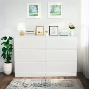 GDFStudio Tor Modern 47" Wooden Dresser with Concealed Handles and 6 Drawers - 1 of 4