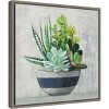 16" x 16" Succulent Still Life II Navy by Julia Purinton, Botanical Lithograph, Gray Float Frame - Amanti Art - 2 of 4