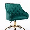 Velvet Swivel Office Chair with Wheels, Comfortable Home Desk Chair with Gold Metal Base for Study or Office – The Pop Home - 4 of 4