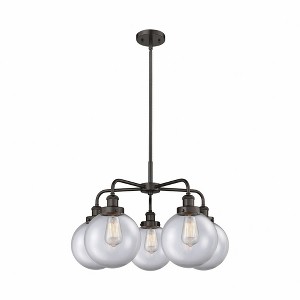 Beacon - 5 Light Stem Hung Chandelier In Art Deco Style-17.38 Inches Tall and 26 Inches Wide - 1 of 1