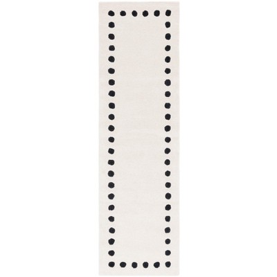 Metro MET913 Hand Tufted Indoor Runner Rug - Ivory/Black - 2'3"x8' - Safavieh